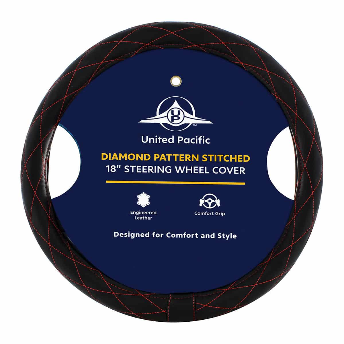 18&Quot; Crystal Stitched Leather Steering Wheel Cover 6 18" Crystal Stitched Leather Steering Wheel Cover