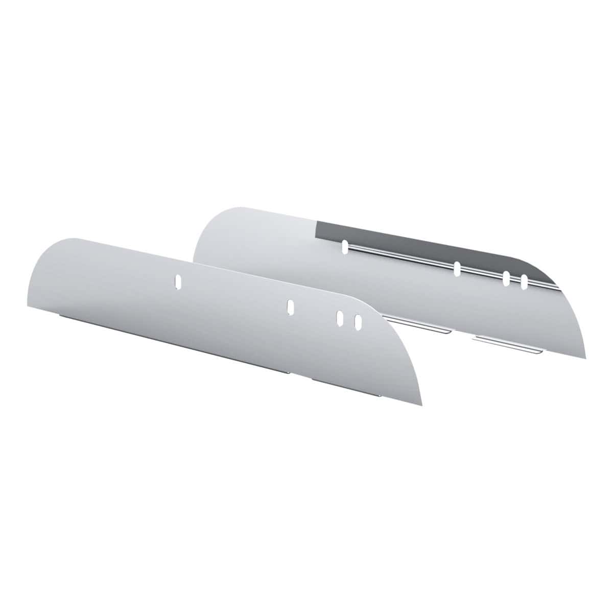 430 Stainless Steel 5" Chop Top Window Trim For 2005+ Peterbilt Trucks With Door Mounted Mirror (Pair)