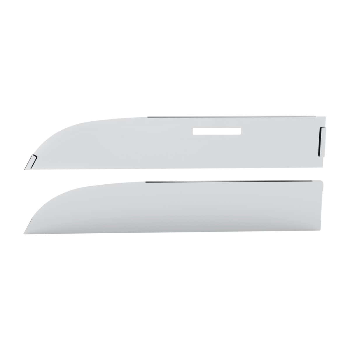 430 Stainless Steel 6" Chop Top Window Trim For 2012-2017 Peterbilt 567 & 579 With Convex Mirror (Pair)
