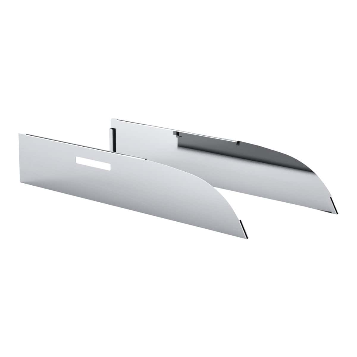 430 Stainless Steel 6" Chop Top Window Trim For 2012-2017 Peterbilt 567 & 579 With Convex Mirror (Pair)