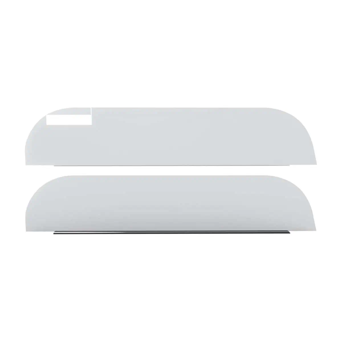 430 Stainless Steel 6" Chop Top Window Trim For Peterbilt Trucks With Cab Mounted Mirror (Pair)