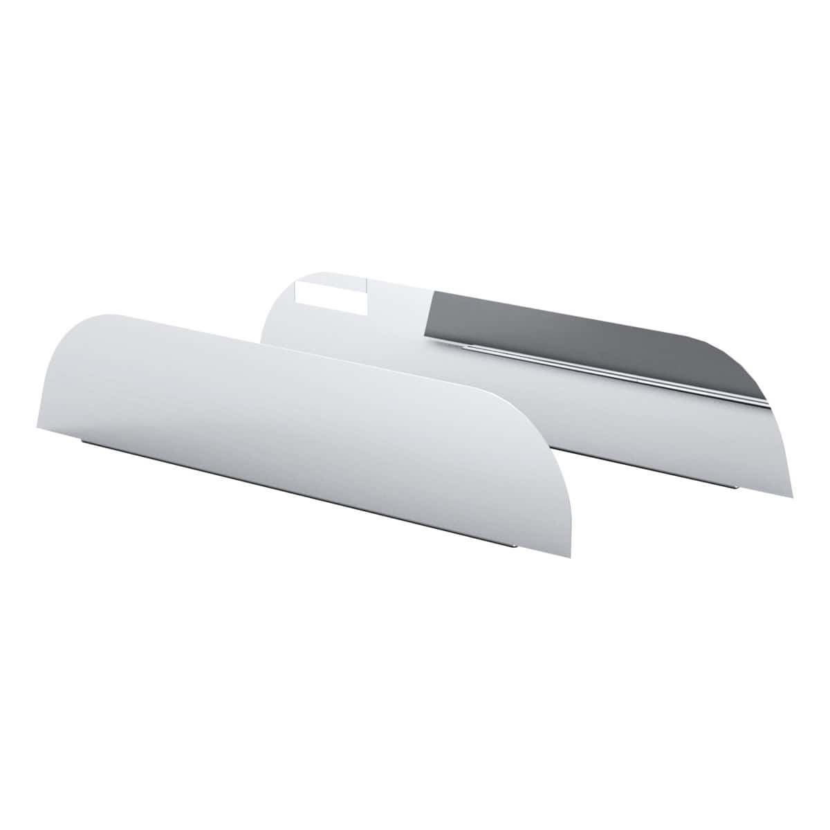 430 Stainless Steel 6" Chop Top Window Trim For Peterbilt Trucks With Cab Mounted Mirror (Pair)