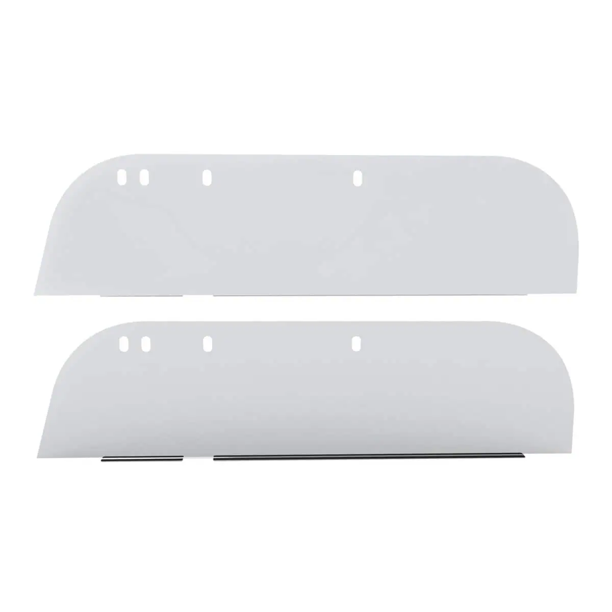 430 Stainless Steel 8" Chop Top Window Trim For 2005+ Peterbilt Trucks With Door Mounted Mirror (Pair)
