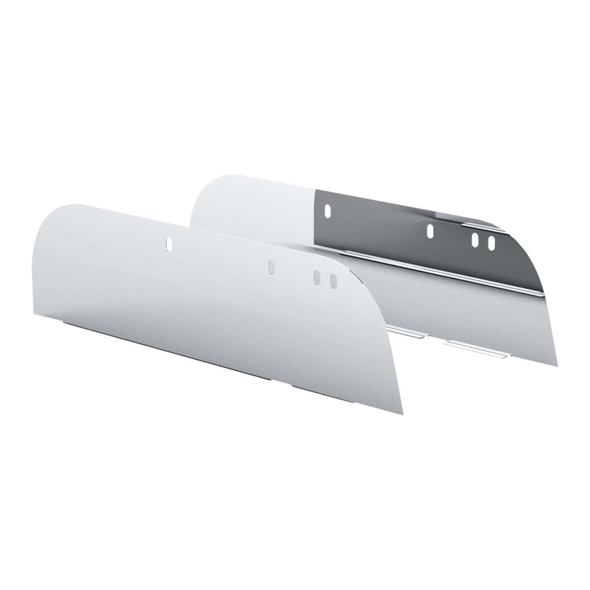 430 Stainless Steel 8" Chop Top Window Trim For 2005+ Peterbilt Trucks With Door Mounted Mirror (Pair)