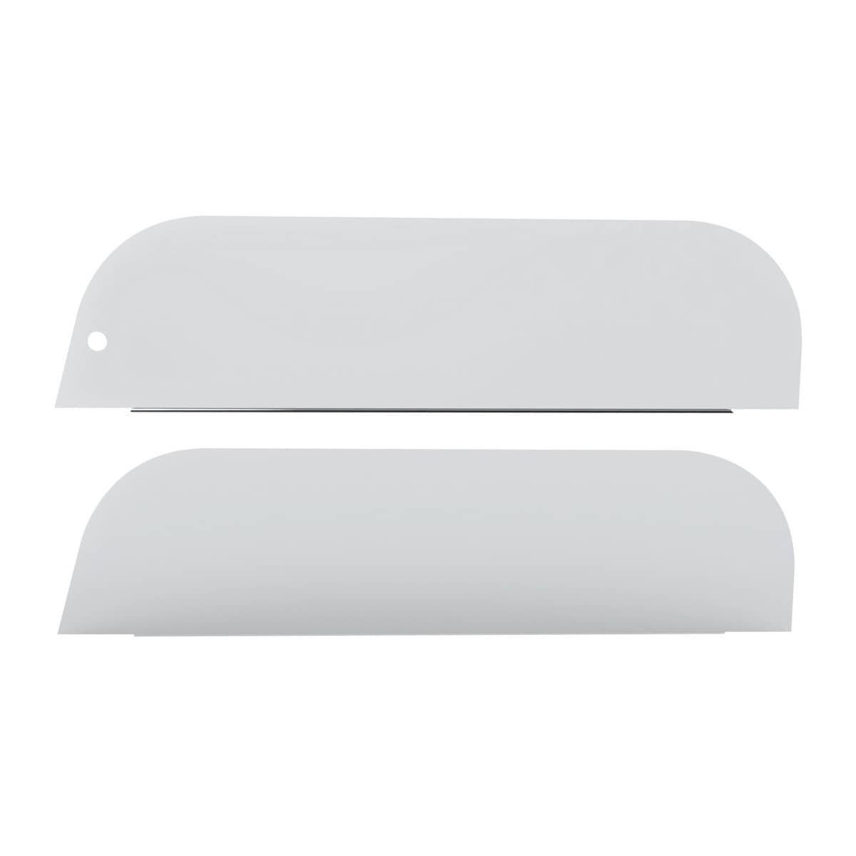 430 Stainless Steel 8" Chop Top Window Trim For 2005+ Peterbilt Trucks With Cab Mounted Mirror (Pair)