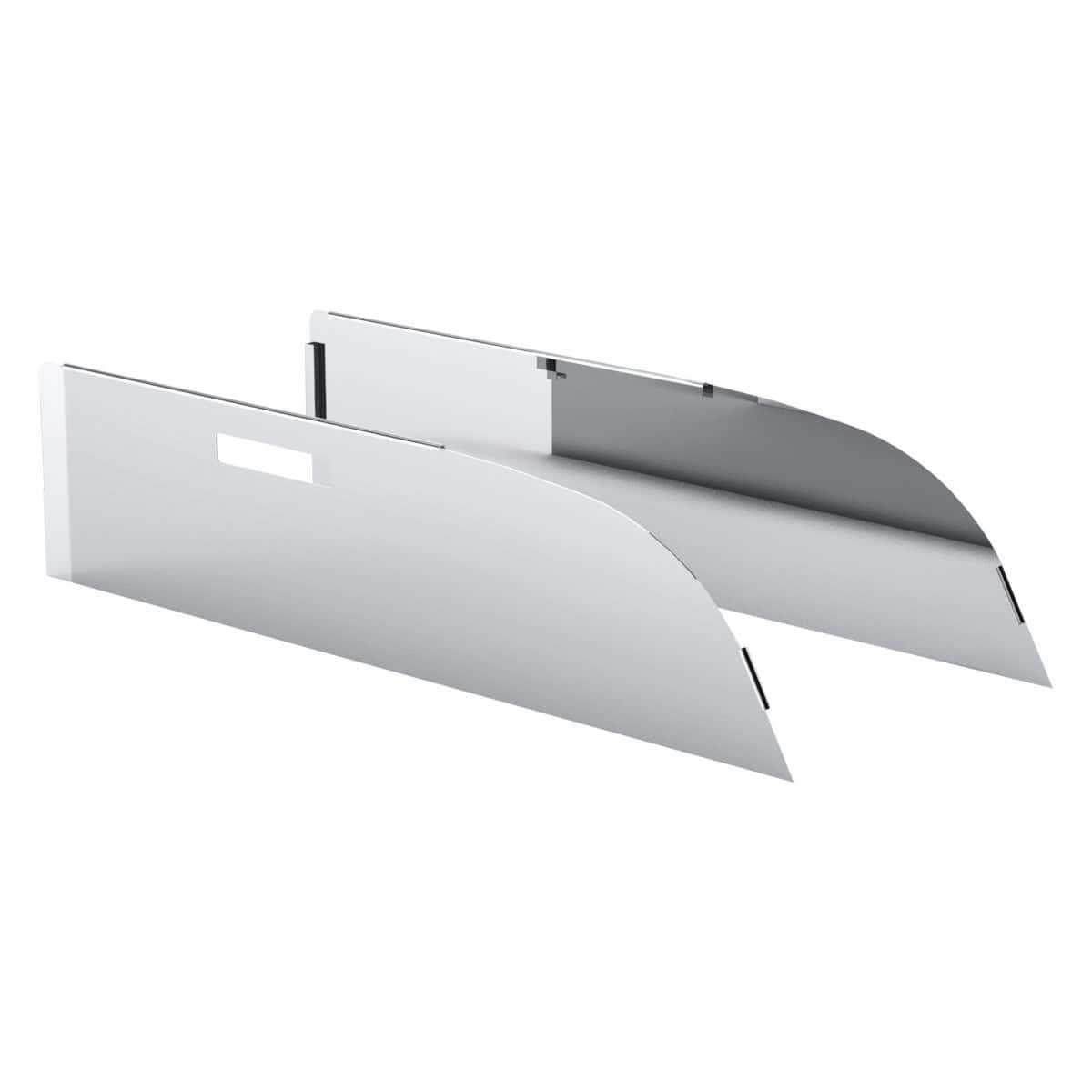 430 Stainless Steel 8" Chop Top Window Trim For 2012-2017 Kenworth T680 & T880 With Convex Mirror (Pair)
