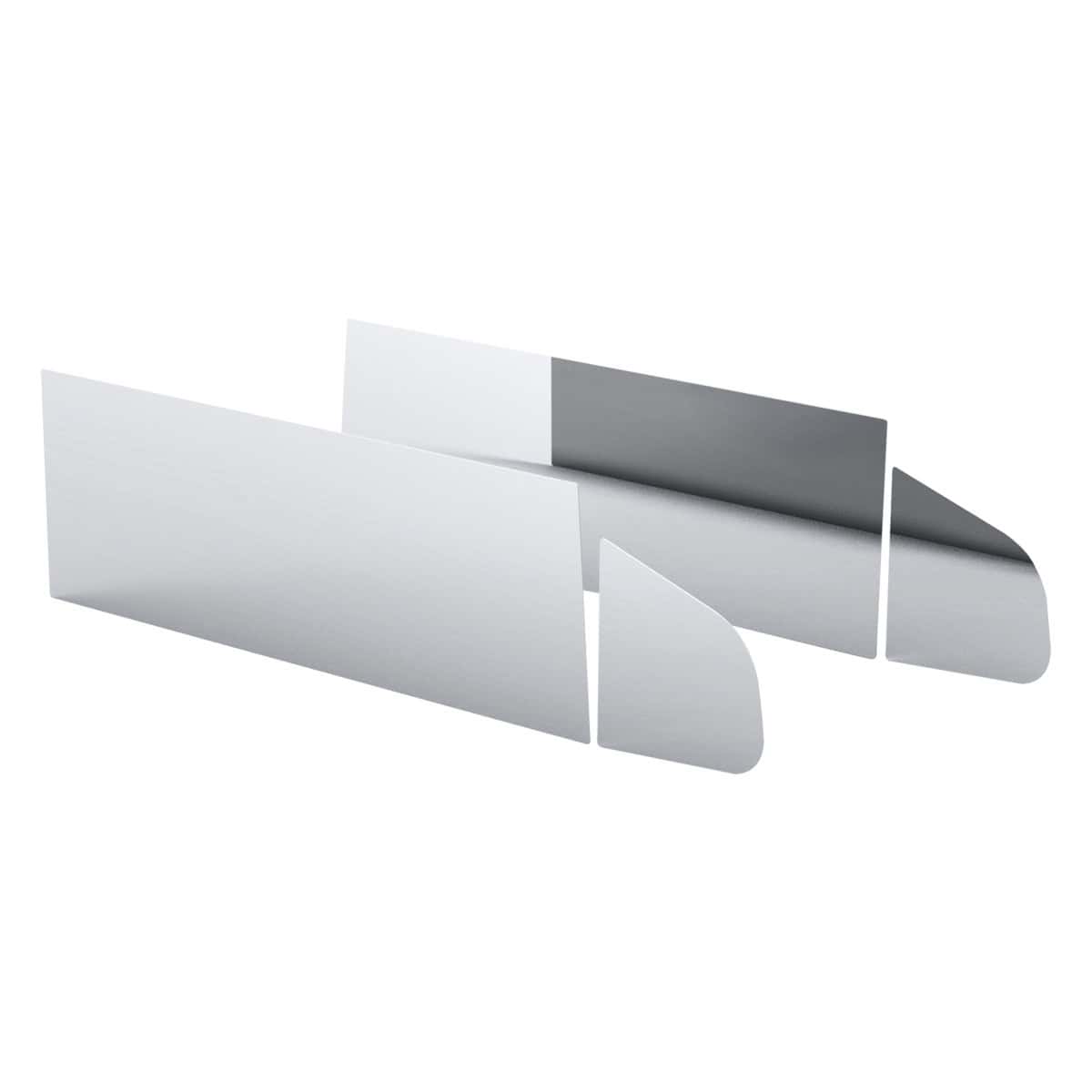 430 Stainless Steel 8" Chop Top Window Trim For 2006-2016 International Prostar With Non-Sealed Vent Window (Pair)
