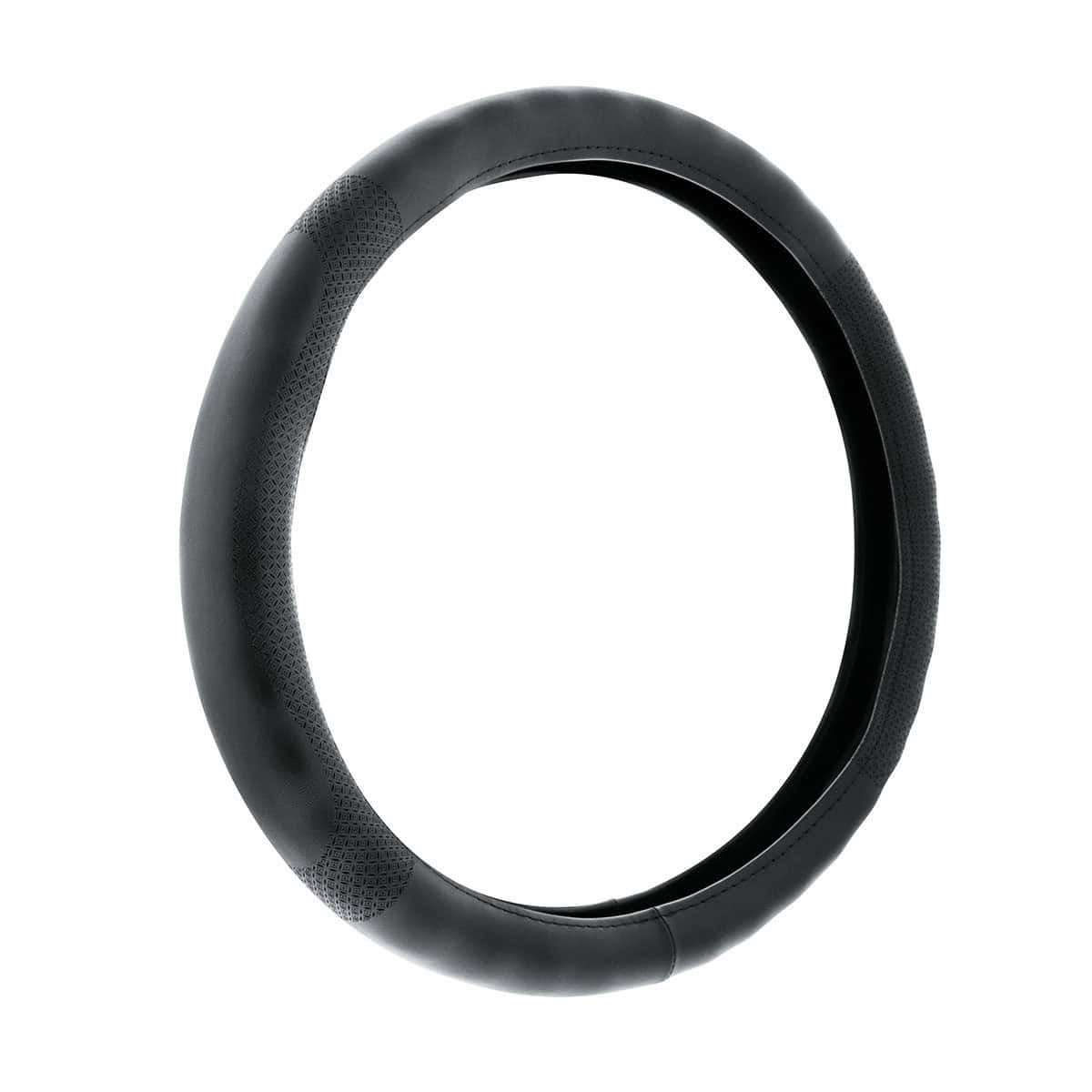 18" Leatherette Steering Wheel Cover-Black