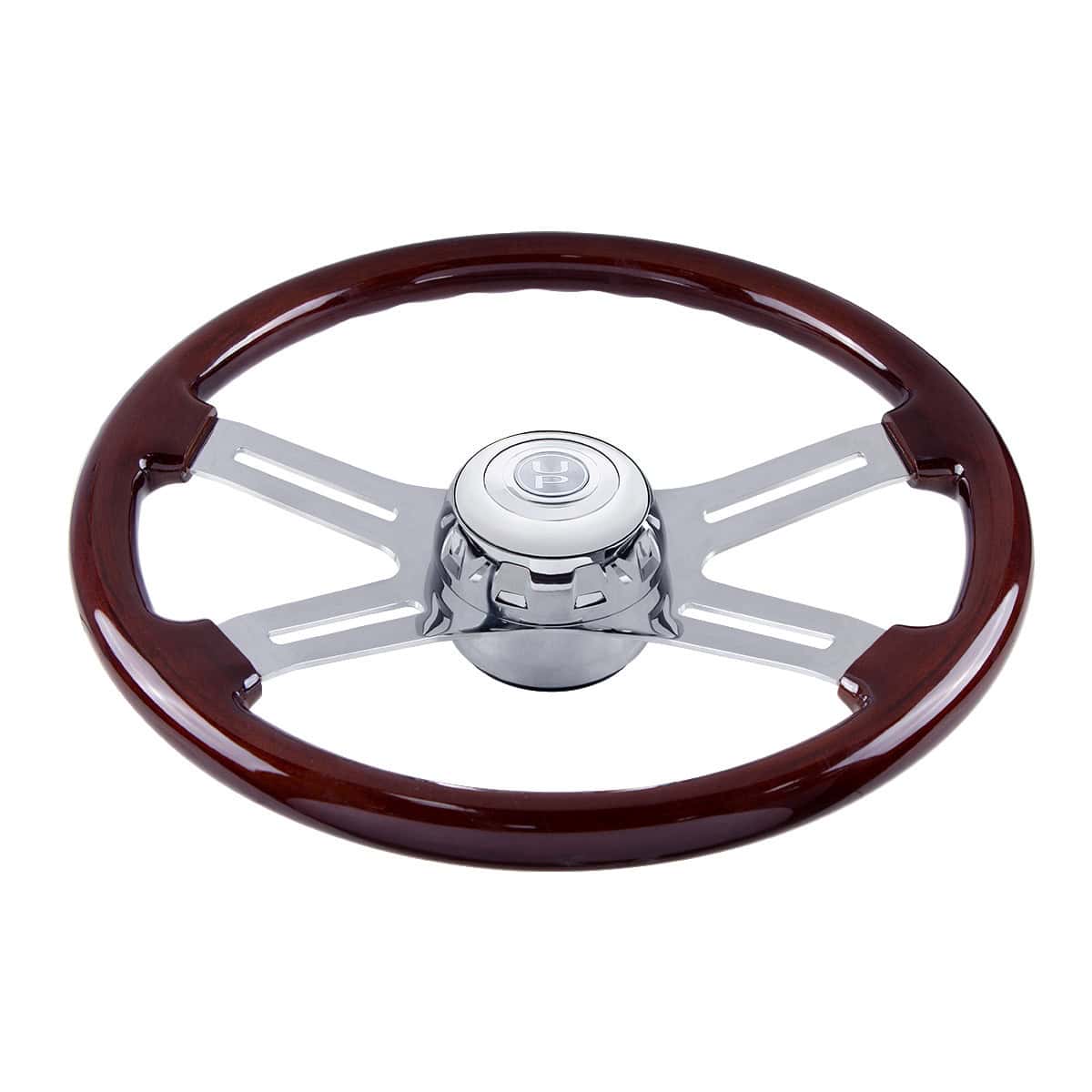 Chrome Steering Wheel Hub &Amp; Horn Button Kit For 2014-2026 Kenworth T680 &Amp; Peterbilt 579 3 Chrome Steering Wheel Hub & Horn Button Kit For 2014-2026 Kenworth T680 & Peterbilt 579