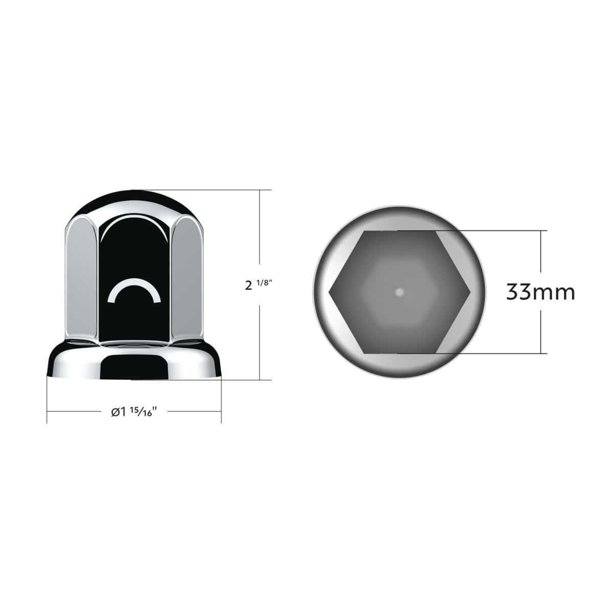 33Mm X 2-1/8&Quot; Stainless Standard Nut Covers With Flange (50-Pack) 4 33mm x 2-1/8" Stainless Standard Nut Covers With Flange (50-Pack)