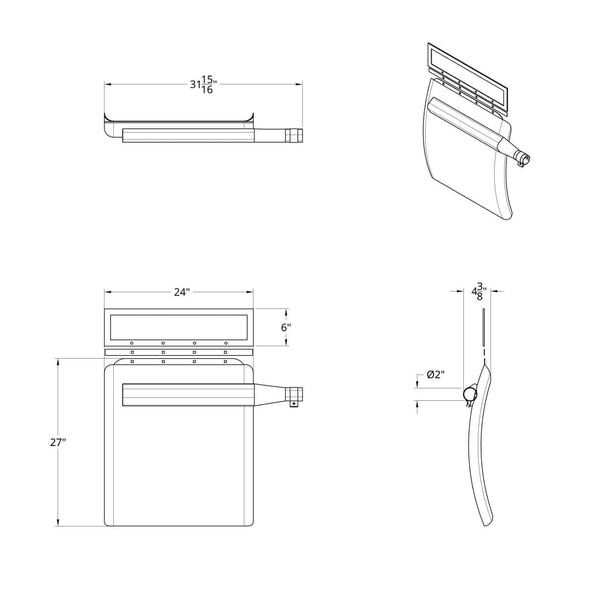 24&Quot; X 27&Quot; Stainless Quarter Fender Set - Triangle Bracket 3 24" X 27" Stainless Quarter Fender Set - Triangle Bracket