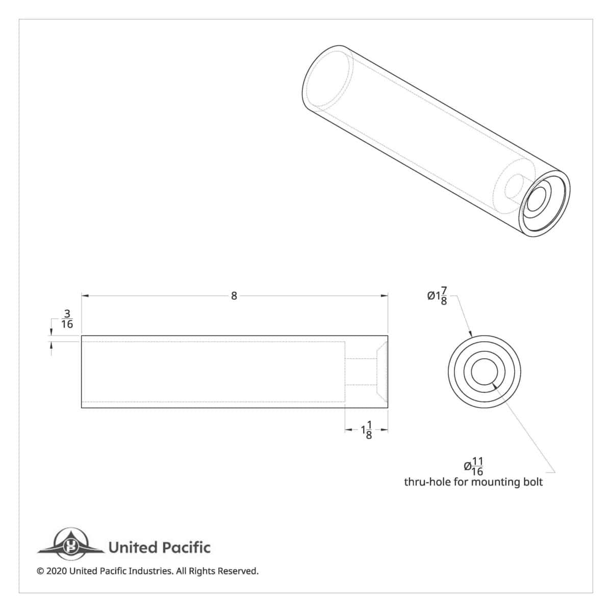 8&Quot; Quarter Fender Mounting Post 3 8" Quarter Fender Mounting Post