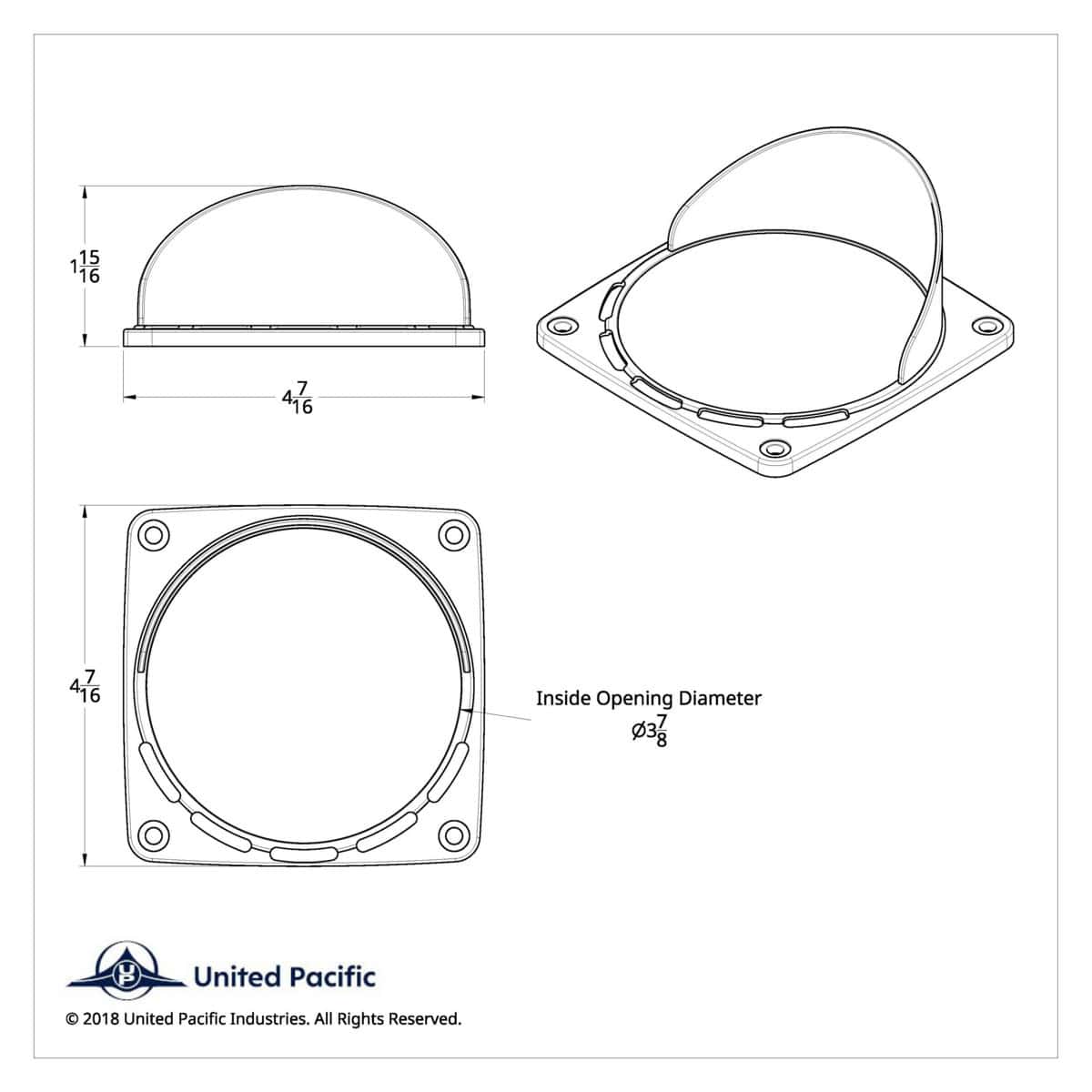 Square Turn Signal Light Bezel With Visor 3 Square Turn Signal Light Bezel With Visor