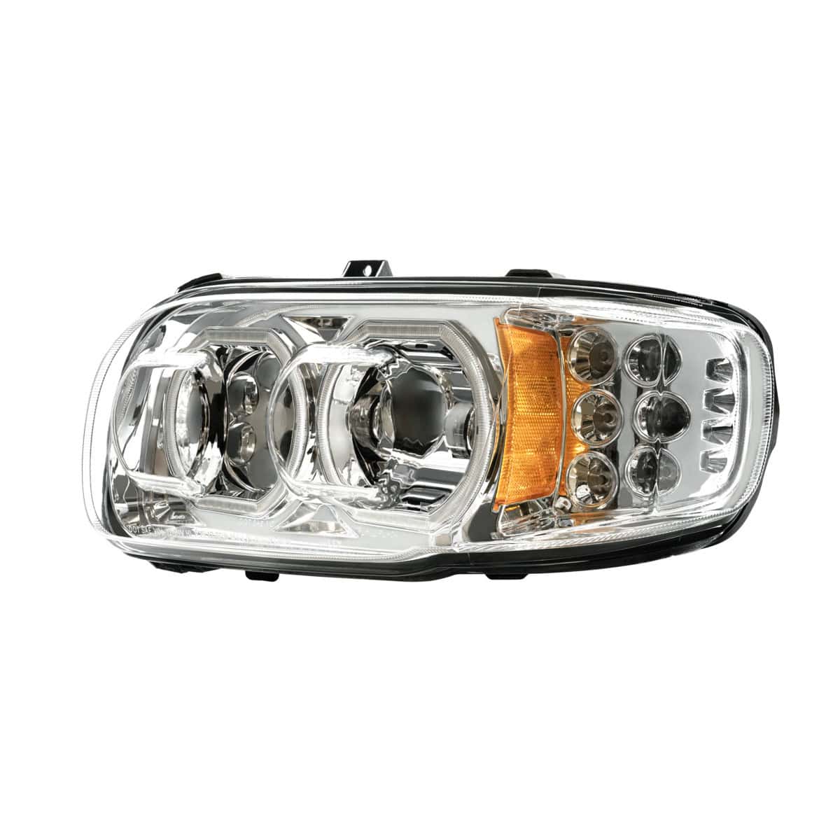 High Power 10 Led Chrome Headlight With 10 Led Turn &Amp; 100 Led Halo For 2008-2024 Peterbilt 389 4 High Power 10 LED Chrome Headlight With 10 LED Turn & 100 LED Halo For 2008-2024 Peterbilt 389