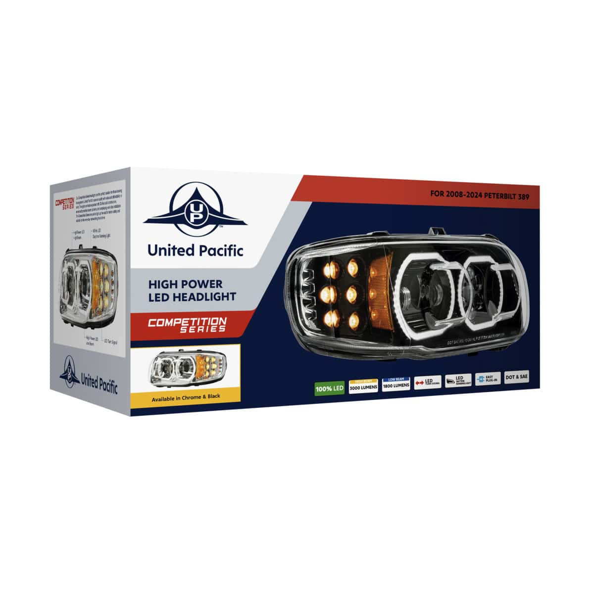 High Power 10 Led Blackout Headlight With 10 Led Turn &Amp; 100 Led Halo For 2008-2024 Peterbilt 389 7 High Power 10 LED Blackout Headlight With 10 LED Turn & 100 LED Halo For 2008-2024 Peterbilt 389