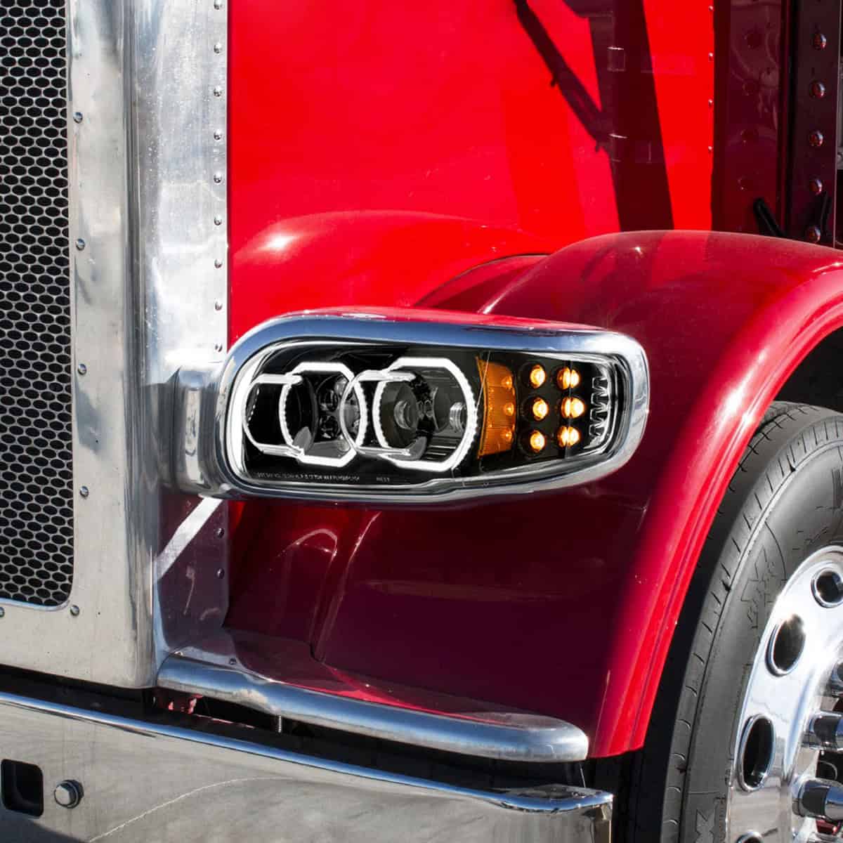 High Power 10 Led Blackout Headlight With 10 Led Turn &Amp; 100 Led Halo For 2008-2024 Peterbilt 389 8 High Power 10 LED Blackout Headlight With 10 LED Turn & 100 LED Halo For 2008-2024 Peterbilt 389