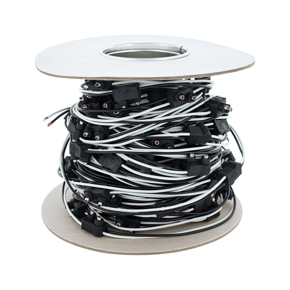 100 Count 2-Prong Male Bullet Plugs 16G Wire Harness Roll - 100' W/12" Lead Between Plugs
