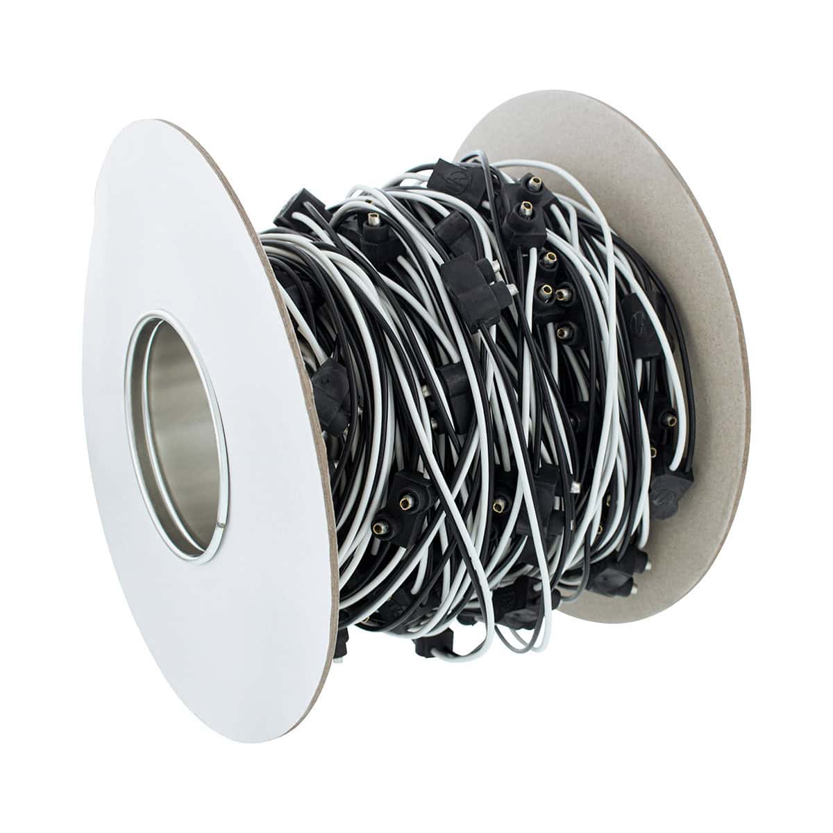 100 Count 2-Prong Male Bullet Plugs 16G Wire Harness Roll - 100' W/12" Lead Between Plugs