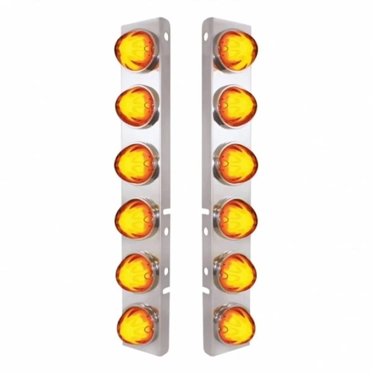 Peterbilt 12x 9-LED Air Cleaner Watermelon Bracket-Amber