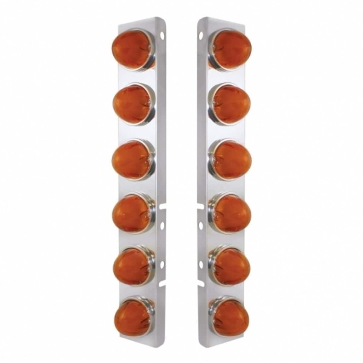 Peterbilt 12x 9-LED Air Cleaner Watermelon Bracket-Amber
