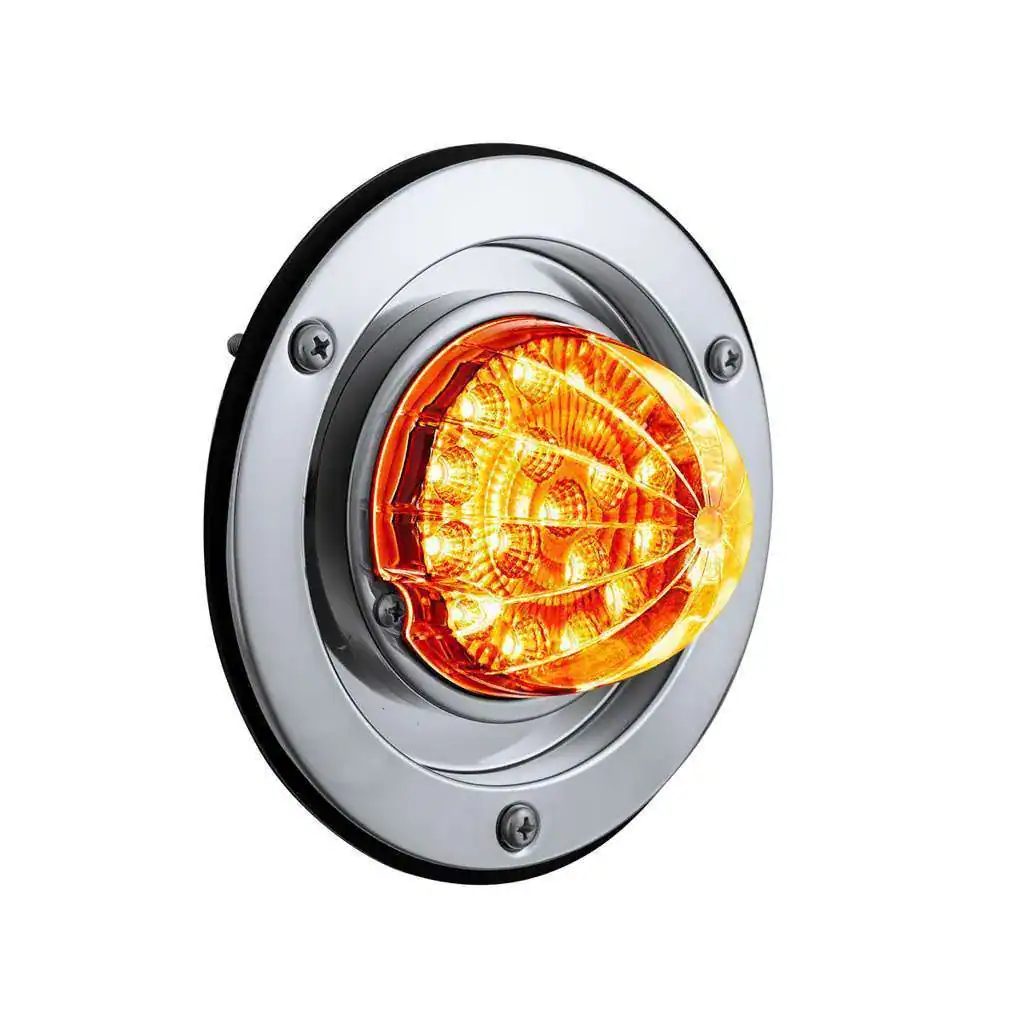 Example amber watermelon light kit with chrome flush-mount bezel