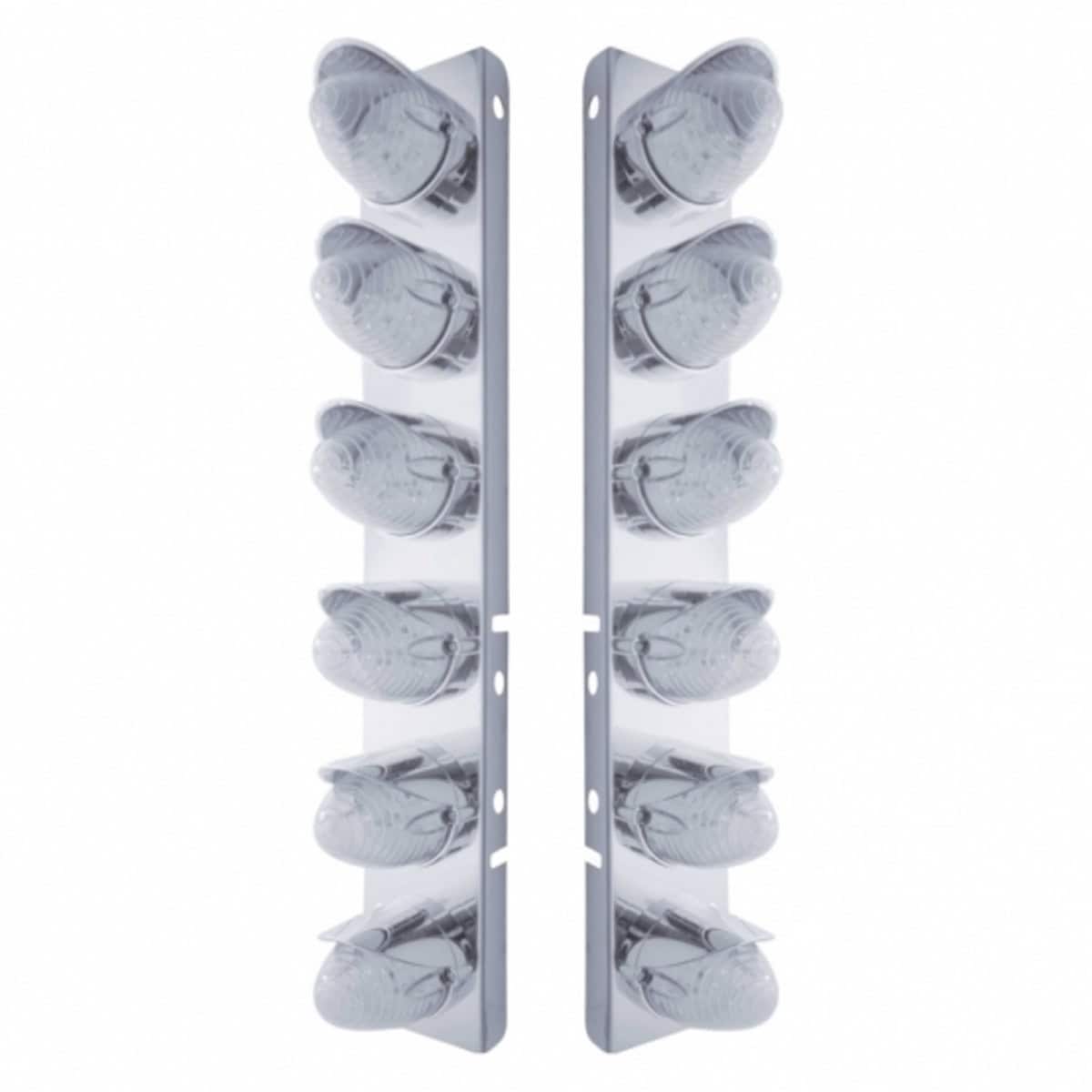 Peterbilt 12x 19-LED Beehive Air Cleaner Bracket – Amber/Clear