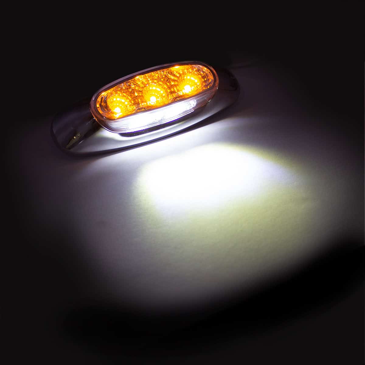 5 Led Reflector Auxiliary/Utility Light With Side Ditch Light - Amber Led/Clear Lens 3 5 LED Reflector Auxiliary/Utility Light With Side Ditch Light - Amber LED/Clear Lens