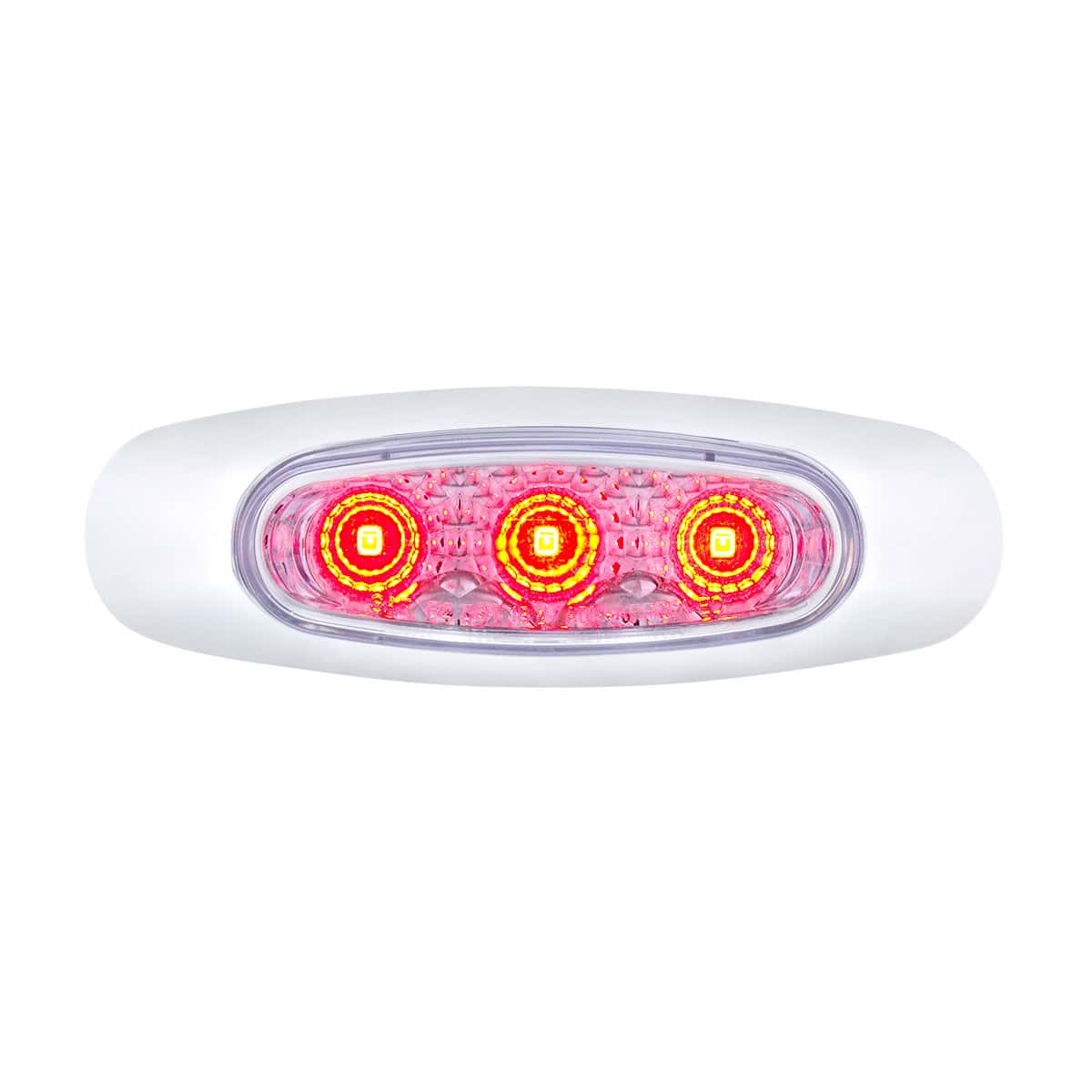 5 LED Reflector Auxiliary/Utility Light With Side Ditch Light -Red LED/Clear Lens