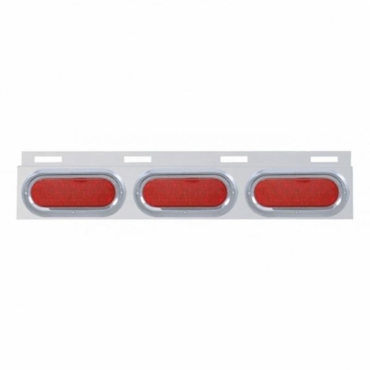 Stainless Mud Flap Plate with 3 Red Oval LEDs