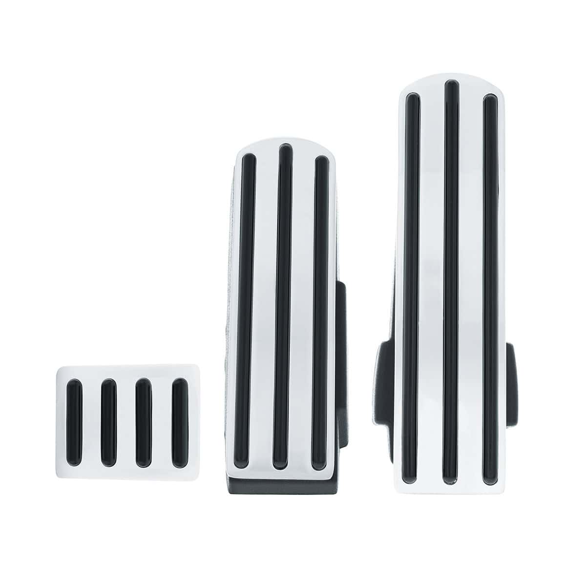 Chrome Pedal Set With Black Insert For Kenworth W900L (90-05) T800 (86-05) T600 (86-93)