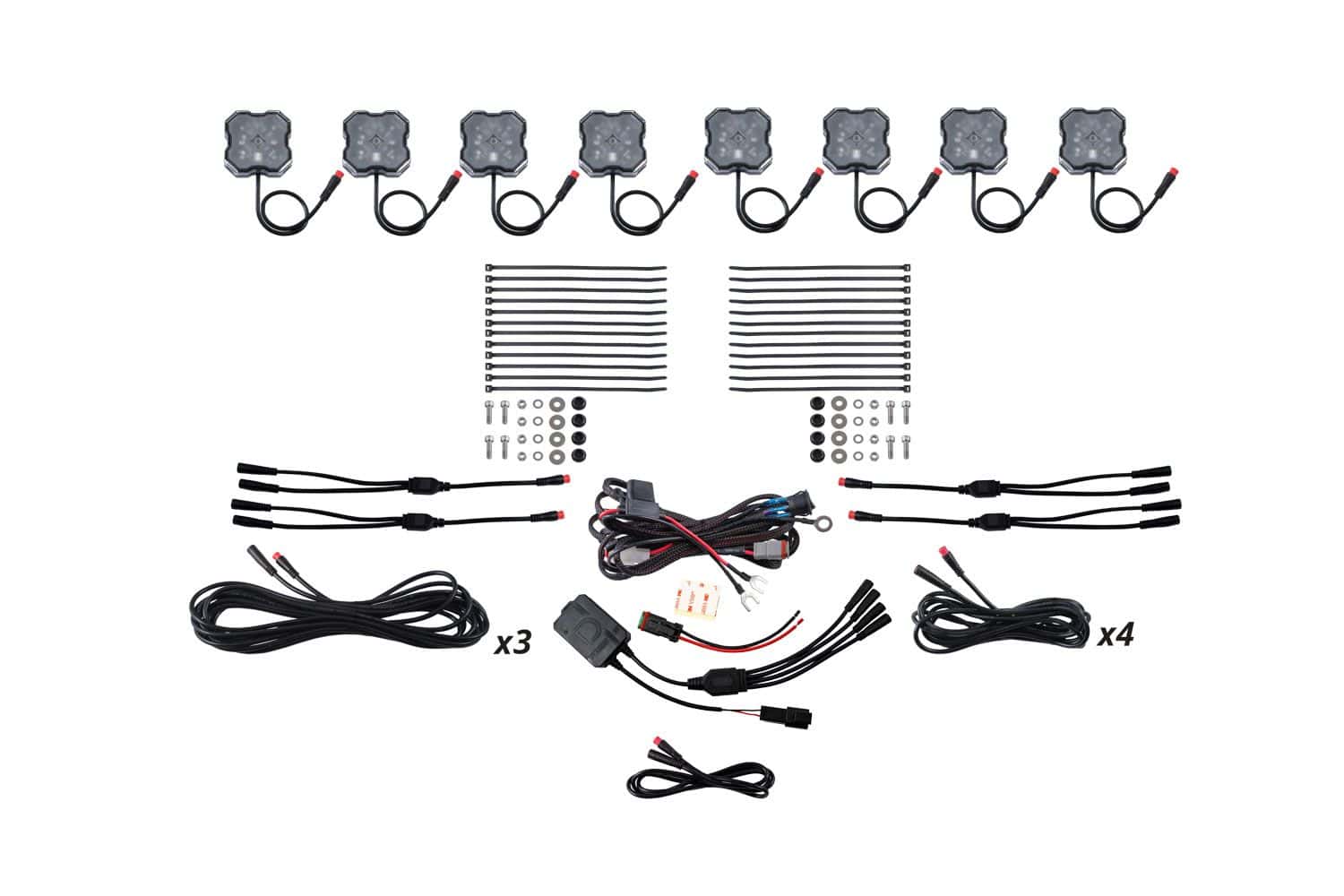 Diode Dynamics RGBW Rock Light Installer Kit w/Controller (8-pack)