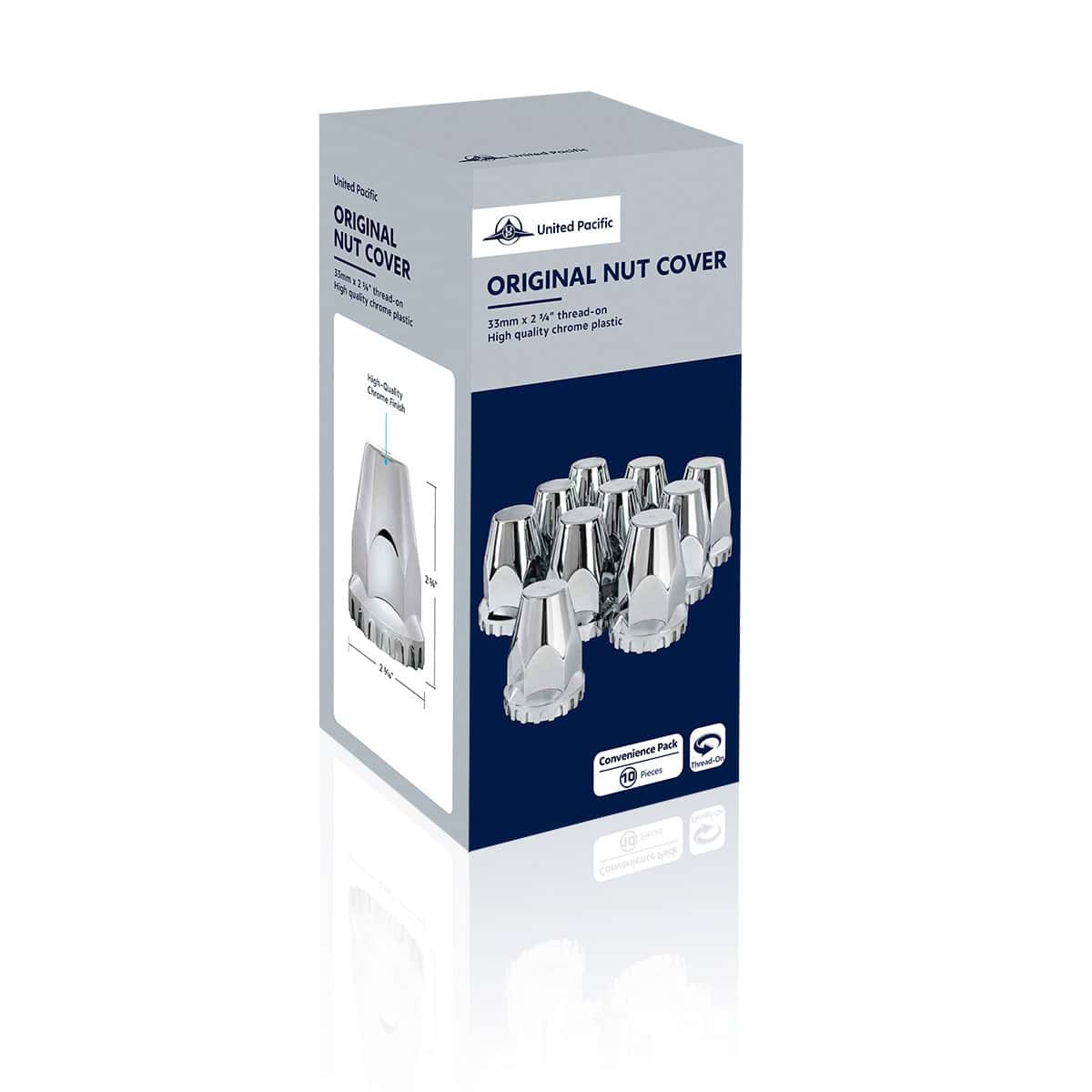 33Mm X 2-3/4&Quot; Chrome Plastic Original Nut Covers - Thread-On 6 33mm x 2-3/4" Chrome Plastic Original Nut Covers - Thread-On