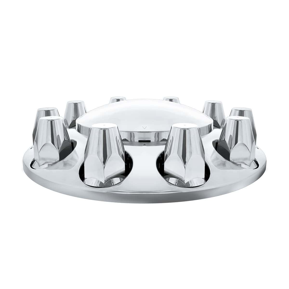 Dome Front Axle Cover With 33mm Standard Style Push-On Nut Covers - Chrome