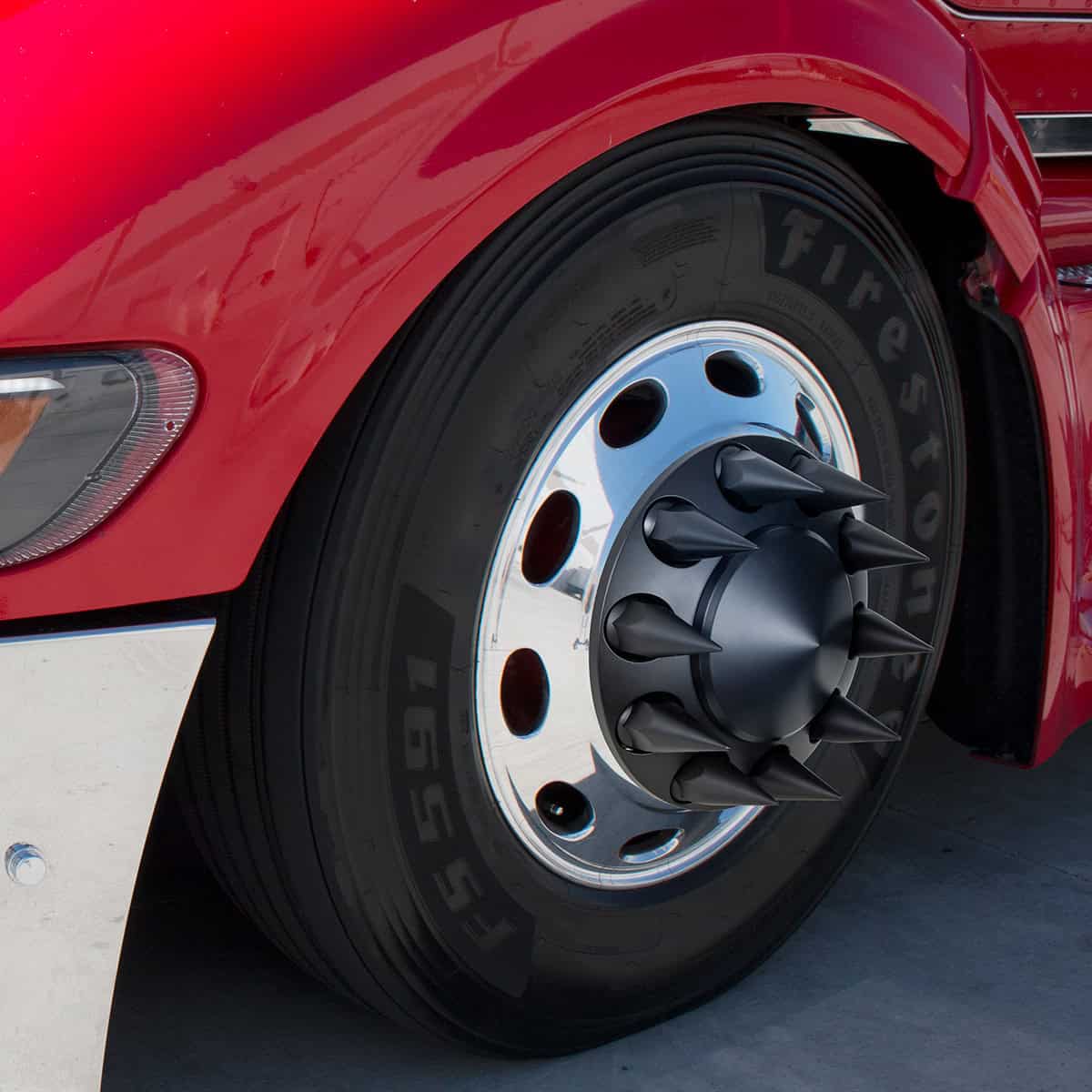 Pointed Front Axle Cover With 33Mm Spike Thread-On Nut Covers 7 Pointed Front Axle Cover With 33mm Spike Thread-On Nut Covers