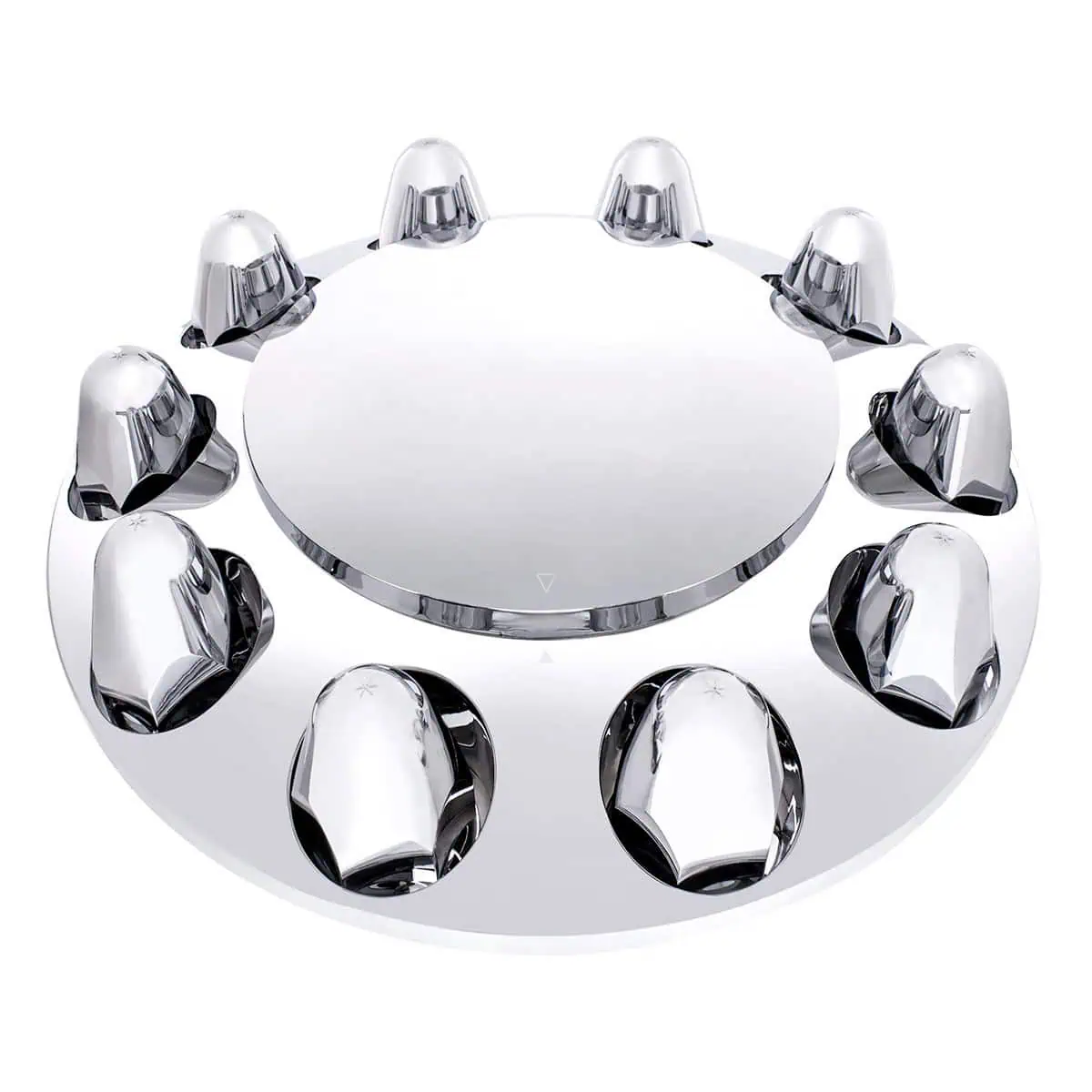 Dome Front Axle Cover With 1-1/2" Push-On Nut Covers (Color Box)