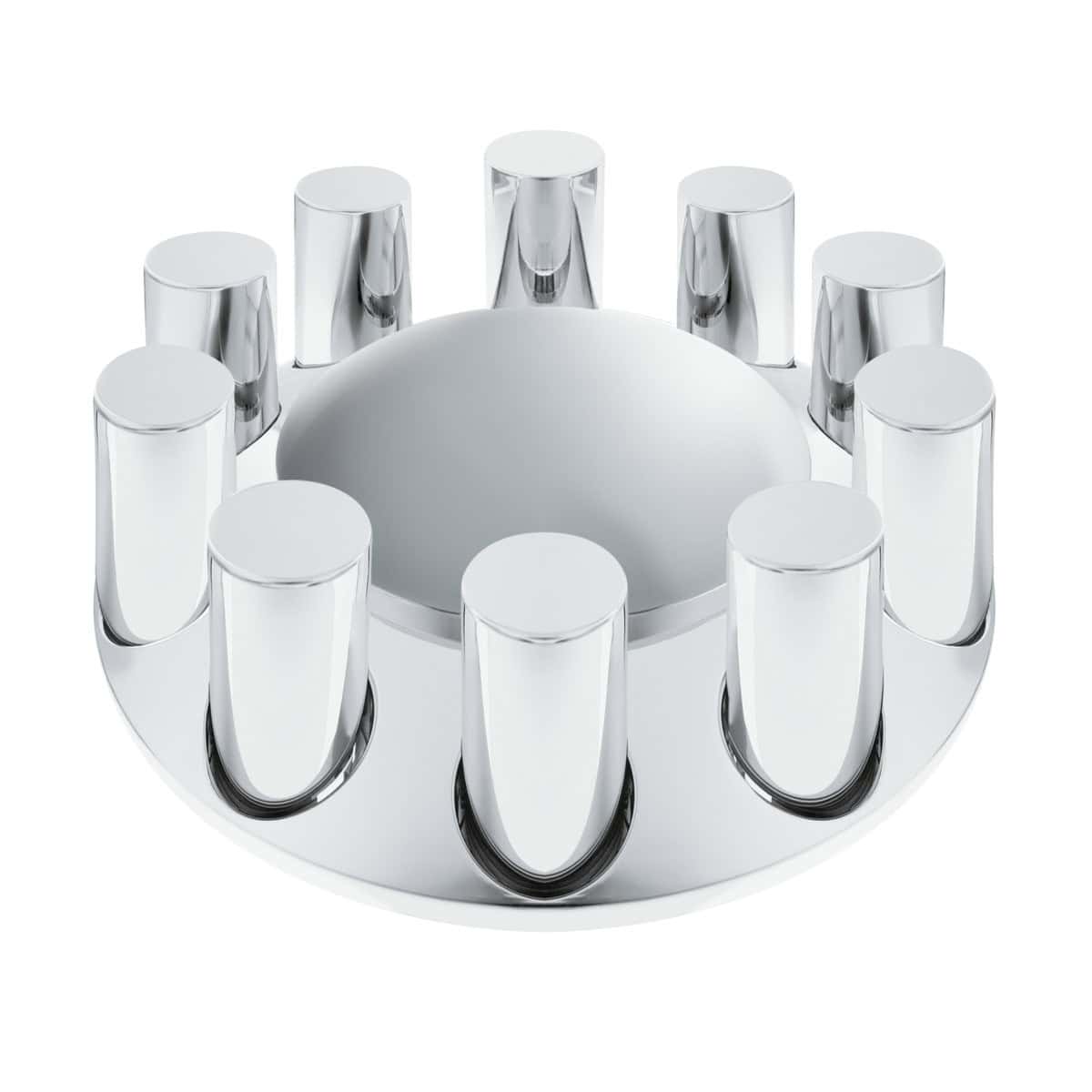 Chrome Plastic Dome Front Axle Cover With 33mm Standard Thread-On Tall Cylinder Nut Covers