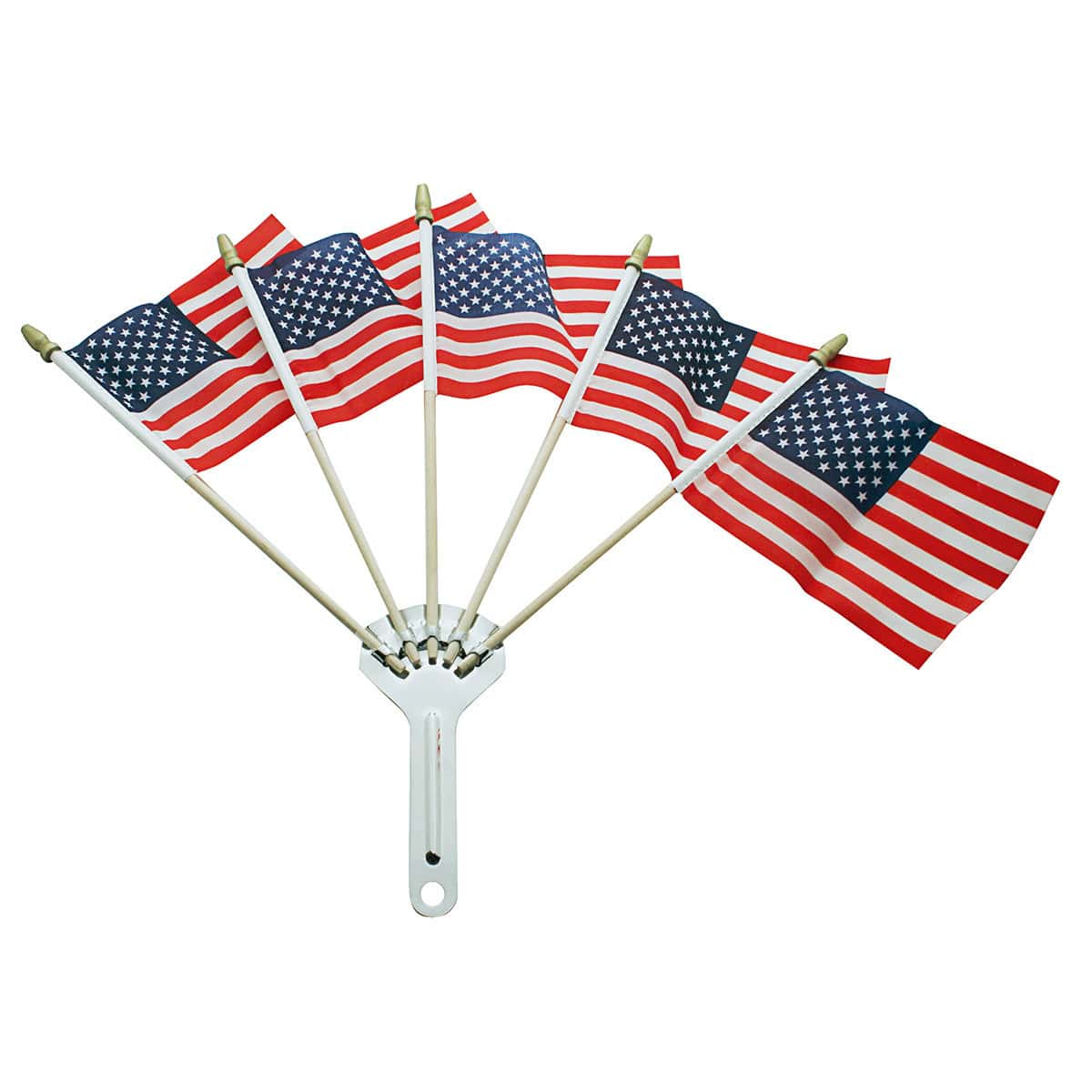 Stainless Steel Flag Holder With USA Flags