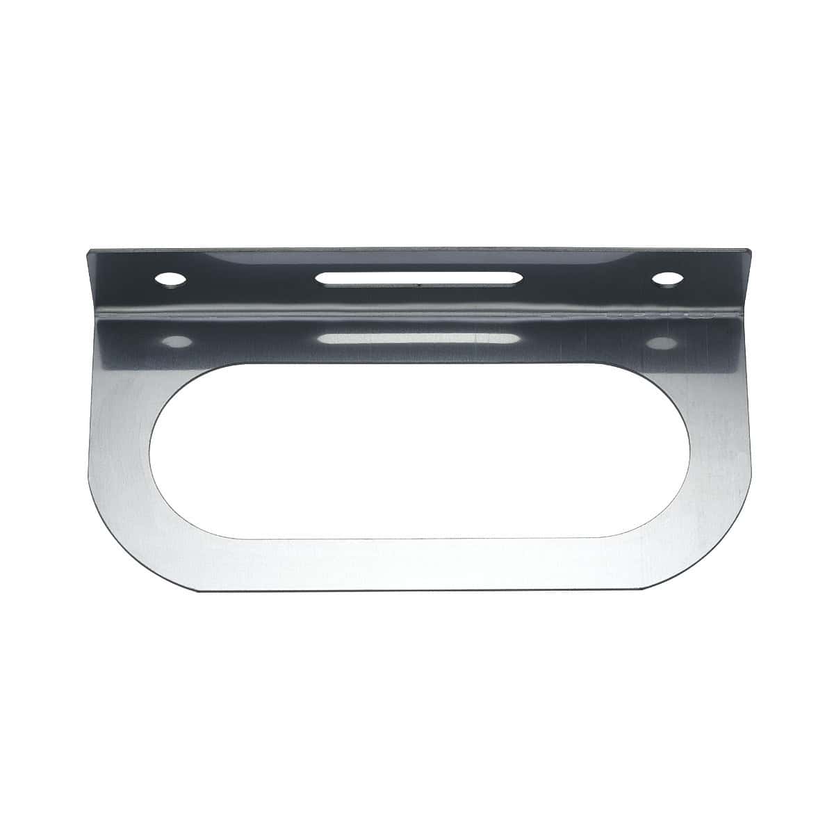 Stainless Light Bracket With Single Oval Light Cutout 4 Stainless Light Bracket With Single Oval Light Cutout