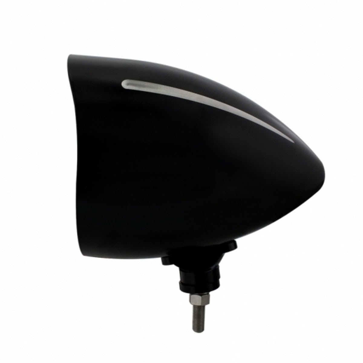 Black &Quot;Billet&Quot; Style Groove Headlight Housing With Visor 4 Black "BILLET" Style Groove Headlight Housing With Visor