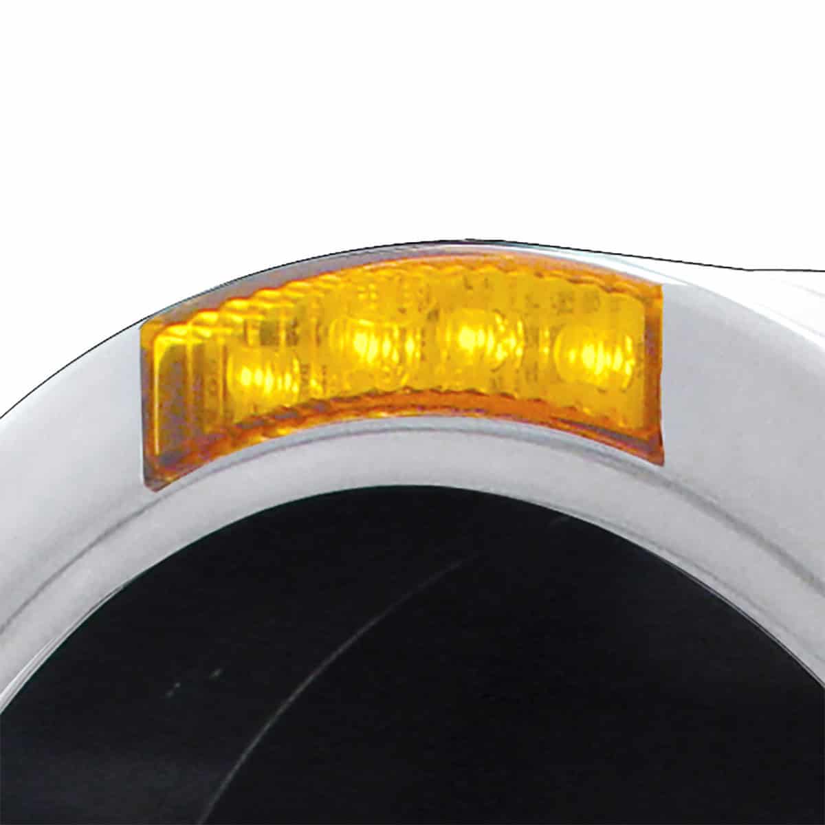 Stainless Steel Bullet Half Moon Headlight No Bulb With LED Turn Signal