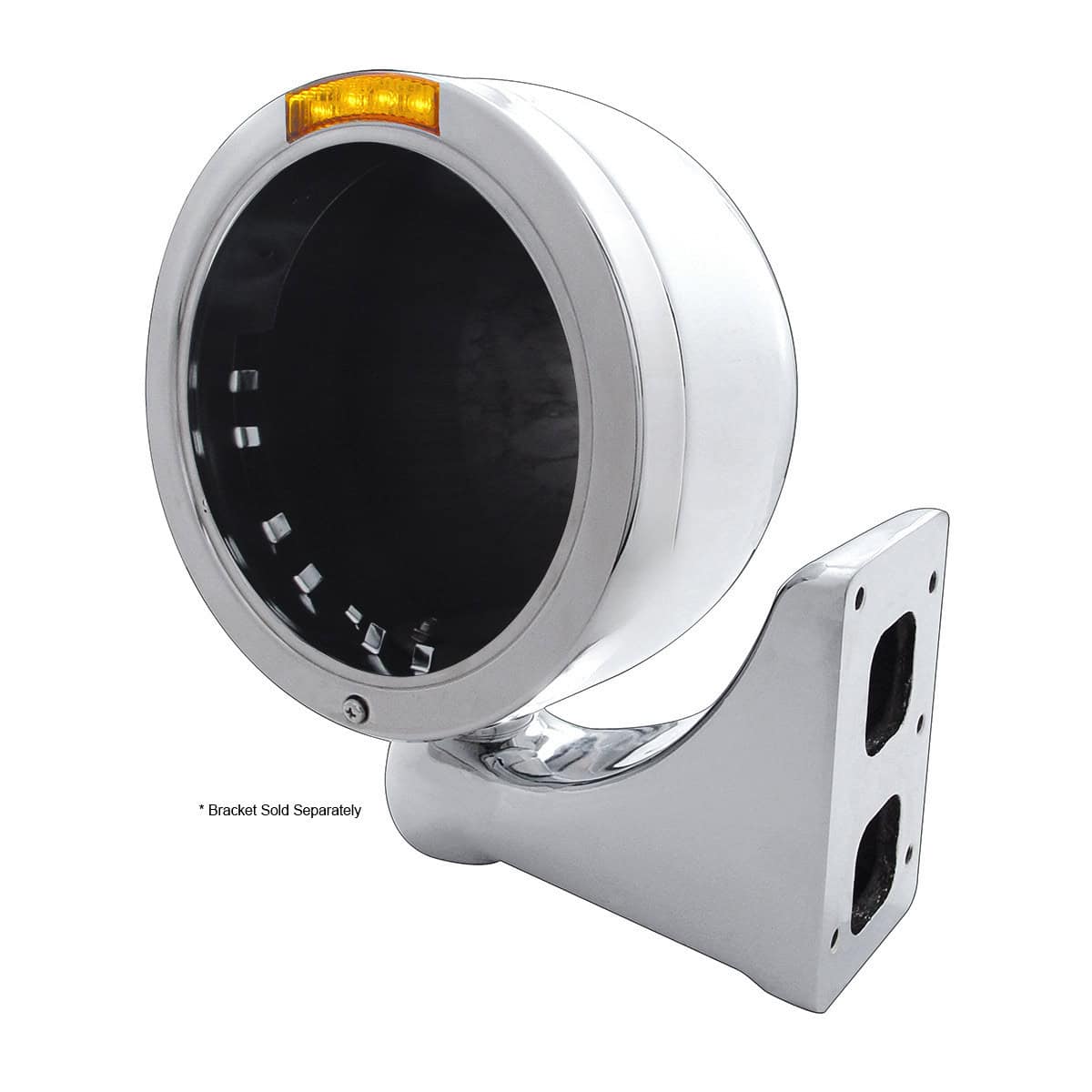 Stainless Steel Bullet Half Moon Headlight No Bulb With Led Turn Signal 4 Stainless Steel Bullet Half Moon Headlight No Bulb With LED Turn Signal