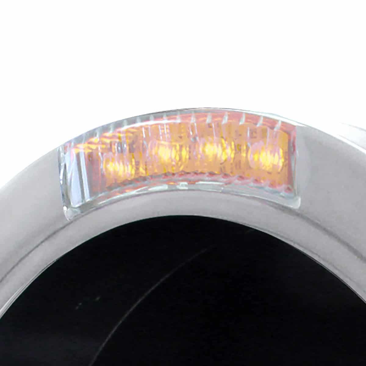 Stainless Steel Bullet Half Moon Headlight No Bulb With Led Turn Signal 6 Stainless Steel Bullet Half Moon Headlight No Bulb With LED Turn Signal