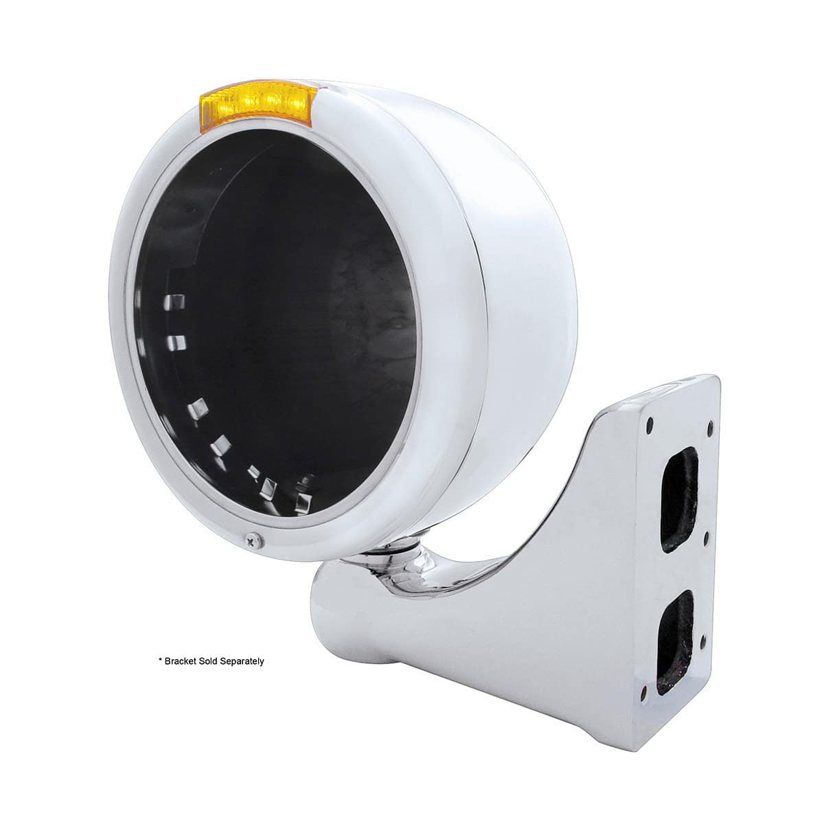 Stainless Steel Classic Half Moon Headlight No Bulb With Led Turn Signal 3 Stainless Steel Classic Half Moon Headlight No Bulb With LED Turn Signal