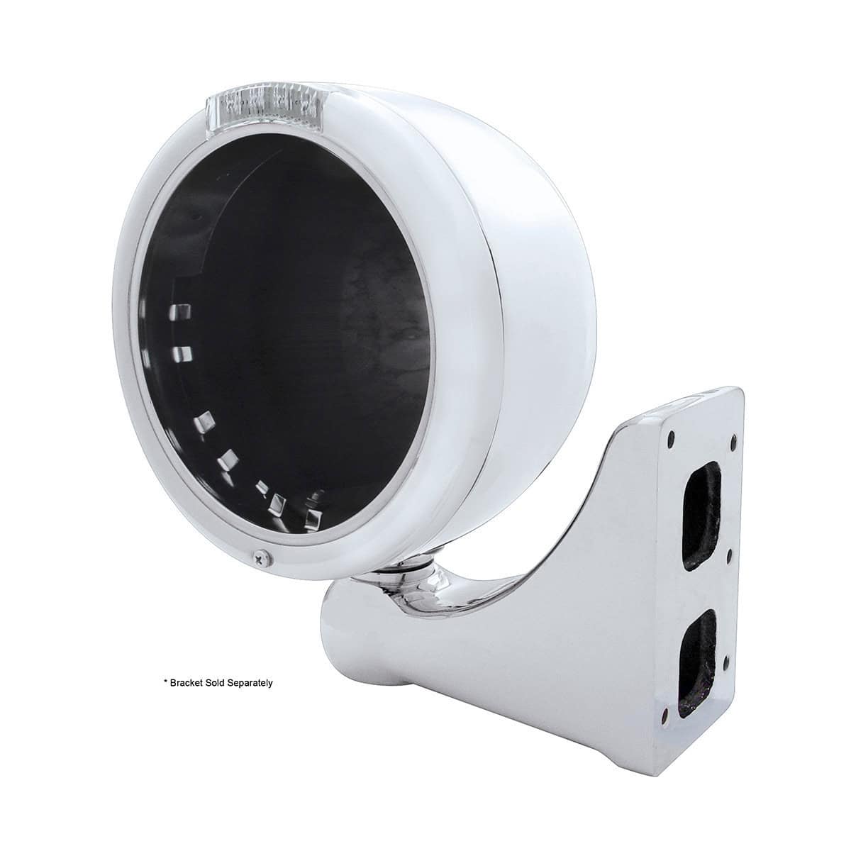 Stainless Steel Classic Half Moon Headlight No Bulb With Led Turn Signal 5 Stainless Steel Classic Half Moon Headlight No Bulb With LED Turn Signal