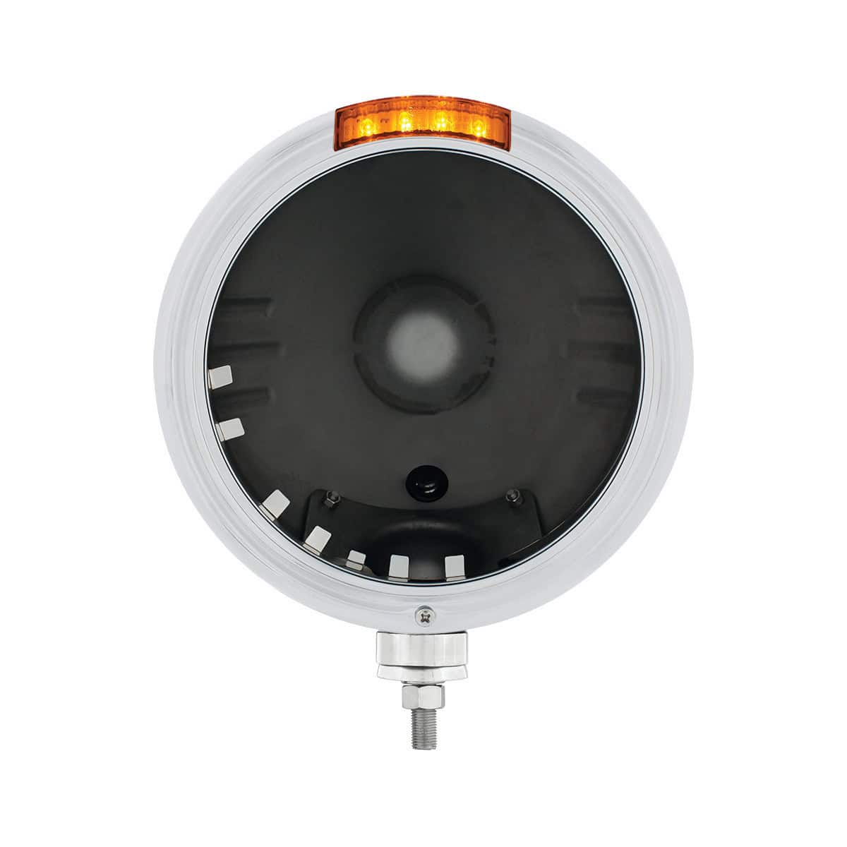 Stainless Steel Classic Stripe Headlight No Bulb With LED Signal