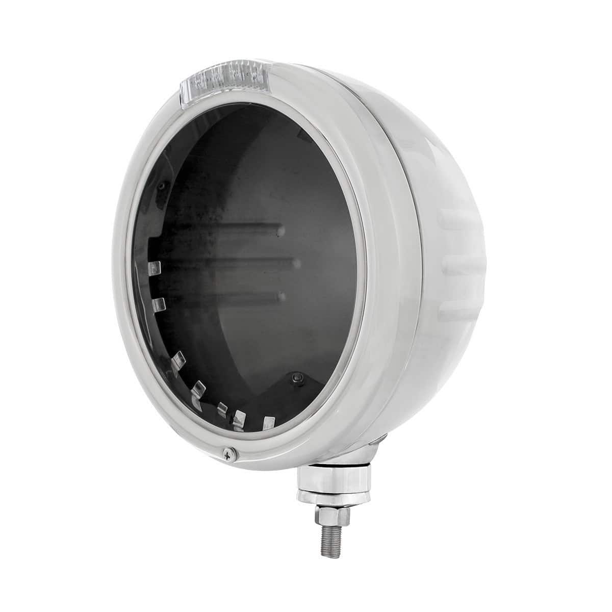 Stainless Steel Classic Stripe Headlight No Bulb With Led Signal 4 Stainless Steel Classic Stripe Headlight No Bulb With LED Signal