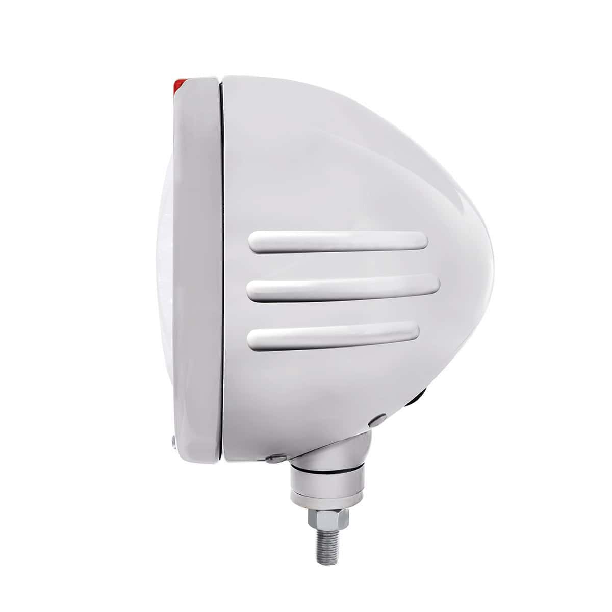 Stainless Steel Bullet Embossed Stripe Headlight 11 LED Bulb & Dual Mode LED Signal