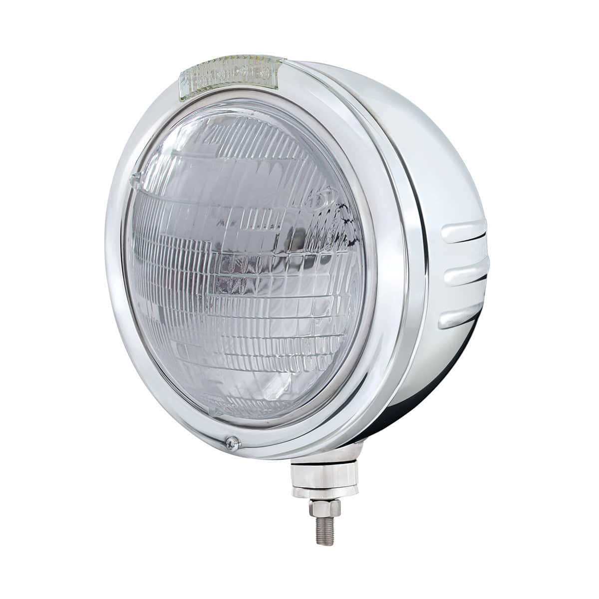 Stainless Steel Bullet Embossed Stripe Headlight 6014 &Amp; Dual Mode Led Signal 3 Stainless Steel Bullet Embossed Stripe Headlight 6014 & Dual Mode LED Signal