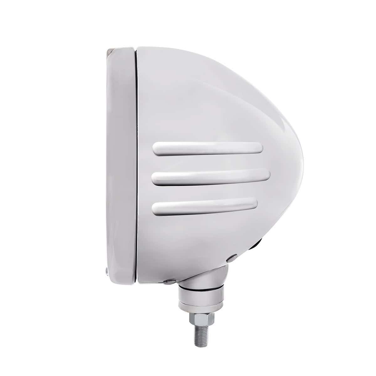 Stainless Steel Bullet Embossed Stripe Headlight H4 With Amber Led &Amp; Dual Mode Led Signal 4 Stainless Steel Bullet Embossed Stripe Headlight H4 With Amber LED & Dual Mode LED Signal