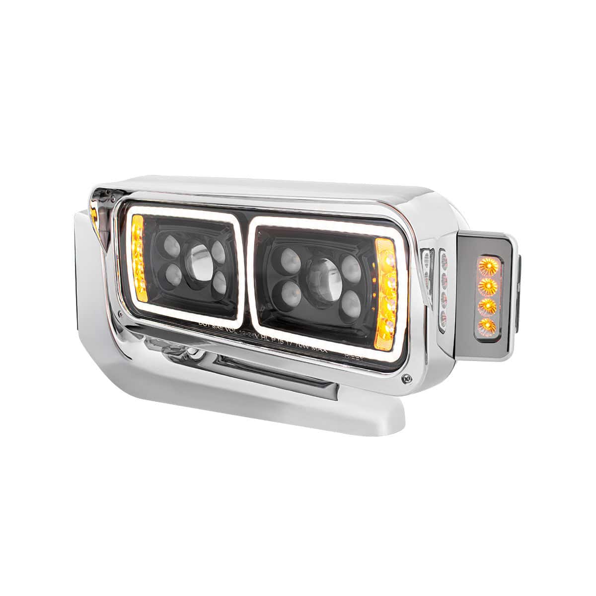 10 High Power Led &Quot;Blackout&Quot; Projection Headlight Assembly W/Mounting Arm &Amp; Turn Signal Side Pod 4 10 High Power LED "Blackout" Projection Headlight Assembly W/Mounting Arm & Turn Signal Side Pod